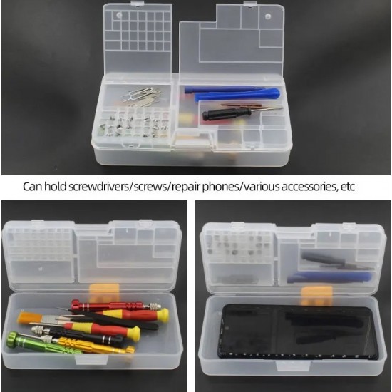 1pc Transparent Plastic Organizer Box Electronic Parts Screw Storage Case