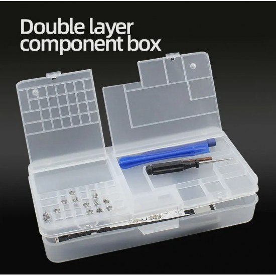 1pc Transparent Plastic Organizer Box Electronic Parts Screw Storage Case