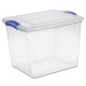 27 Quart Medium Latching Storage Bin, Clear Plastic Stoarge Conatiner 2pk
