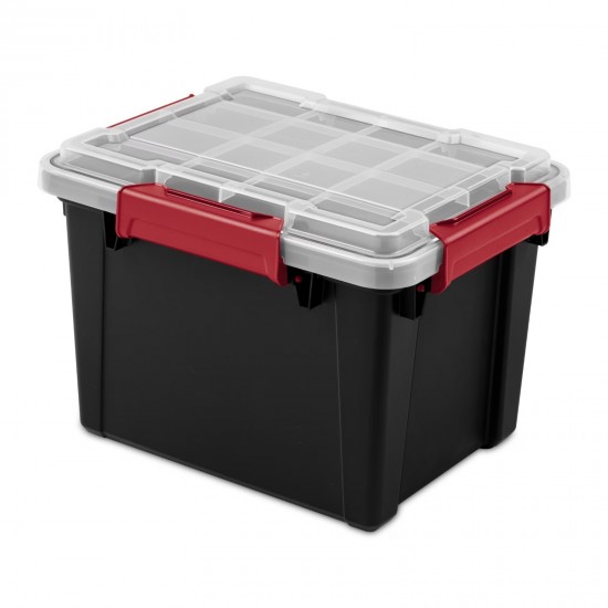 Small Gasket Tote, 5 Gallon IP68 WaterProof Plastic Storage Bin with Lid
