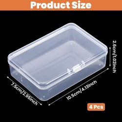 4x3x1 Inch Mini Clear Storage Containers Box with Lid Small Rectangle Business