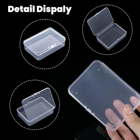 4x3x1 Inch Mini Clear Storage Containers Box with Lid Small Rectangle Business