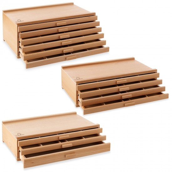 Artist Wooden Multi-Drawer Storage Box for Pastels, Pencils, Brushes and Tools