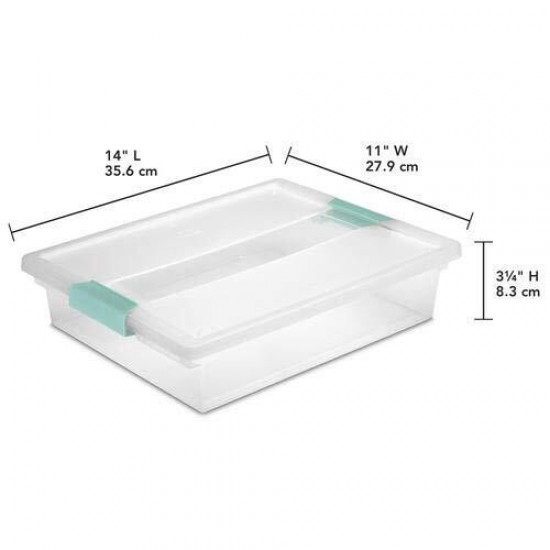 Large Clear Storage Box Container 2 Pack for Home and Office Organization