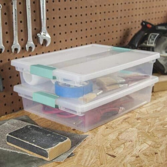 Large Clear Storage Box Container 2 Pack for Home and Office Organization