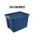 Large Storage Bin, 20 Gallon Plastic Storage Container with Latch Lid, Blue Style 8649