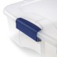 Large Storage Bin, 66 Quart Clear Underbed Storage Container with Latch Lid, Blue