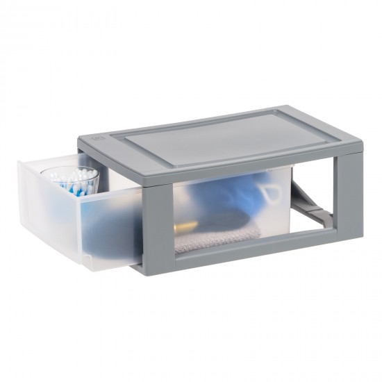 6 QT Small Plastic Drawers, Under Bed Storage Bins, Stackable, Modular 5Pk