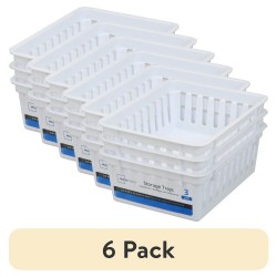18-Pack White Mini Storage Trays 6.4x5x2.4