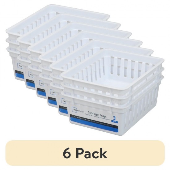 18-Pack White Mini Storage Trays 6.4x5x2.4