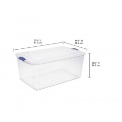105 Quart Extra Large Latch Storage Bin Clear Plastic Container 4 Pack