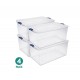 105 Quart Extra Large Latch Storage Bin Clear Plastic Container 4 Pack