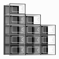 X-Large Shoe Storage Boxes Organizers Clear Plastic Stackable 12 Pack, Shoe Rack