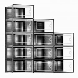 X-Large Shoe Storage Boxes Organizers Clear Plastic Stackable 12 Pack, Shoe Rack