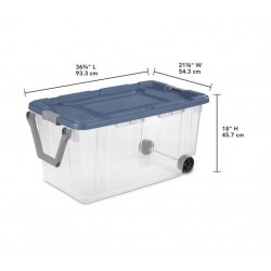 160 Quart Extra Large Wheeled Plastic Storage Bin Container with Lid 2 Pack