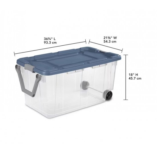 160 Quart Extra Large Wheeled Plastic Storage Bin Container with Lid 2 Pack