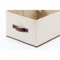 Lidded Canvas Storage Boxes with Handle For Closet Shelf Drawer Organization
