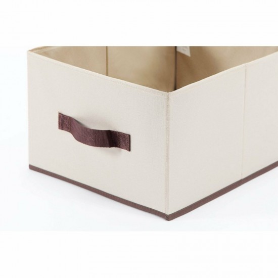 Lidded Canvas Storage Boxes with Handle For Closet Shelf Drawer Organization
