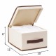 Lidded Canvas Storage Boxes with Handle For Closet Shelf Drawer Organization