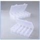 Plastic Organizer Box with Dividers, 15 Large Grids 2Pk Clear Comp 10.5x7x1.5