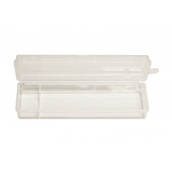 Clear Polypropylene Mini Storage Box with Hinged Lid & Snap Closure -For Pencils