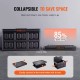 Set of 3 65 L Collapsible Storage Bin Folding Stackable Crates - Lids Garage Home