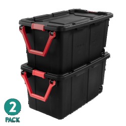 Extra Large 40 Gallon Wheeled Storage Bin with Handle, Industrial Plastic