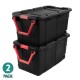 Extra Large 40 Gallon Wheeled Storage Bin with Handle, Industrial Plastic