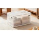 Foldable Storage Bins with Lids Clear Plastic Storage Box for Closet Organizer
