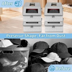 2/1 Pack Hat Storage Boxes for Baseball Caps - Stackable Clear with Window Lid