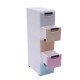 Stackable Clothes Storage Box Heavy Duty Plastic Storage Cabinet w/5 Drawers