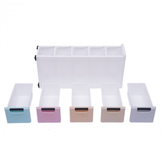 Stackable Clothes Storage Box Heavy Duty Plastic Storage Cabinet w/5 Drawers