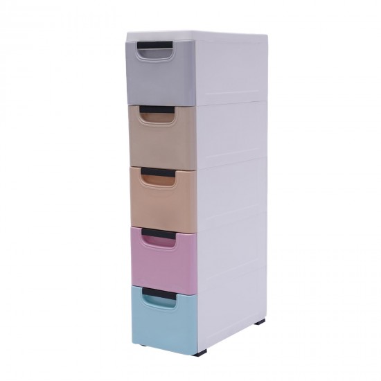 Stackable Clothes Storage Box Heavy Duty Plastic Storage Cabinet w/5 Drawers