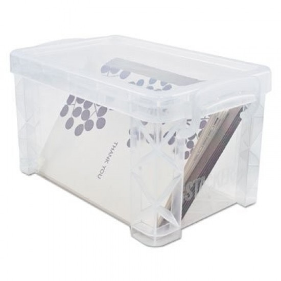 Clear Plastic Storage Box with Snap Lid Stackable Organizer Case 3x5 Inch