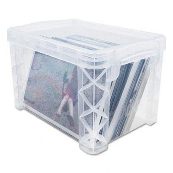 Clear Plastic Storage Box with Snap Lid Stackable Organizer Case 3x5 Inch