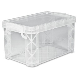 Clear Plastic Storage Box with Snap Lid Stackable Organizer Case 3x5 Inch