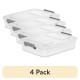 Modular Small Storage Bin, 6.2 Quart Latching Clear Plastic Container with