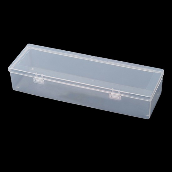 Large Clear Plastic Storage Container Box Hinged Lid Crafts Markers Pens Pencils