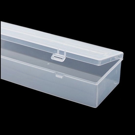 Large Clear Plastic Storage Container Box Hinged Lid Crafts Markers Pens Pencils