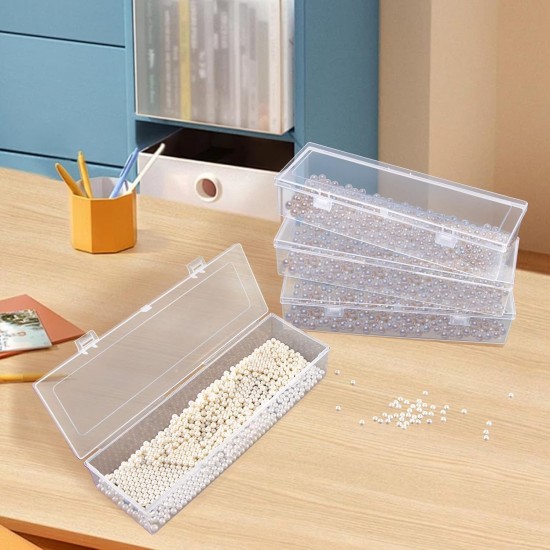 Clear Large Plastic Storage Container Box Hinged Lid Crafts Markers Pens Pencils