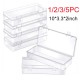 Clear Large Plastic Storage Container Box Hinged Lid Crafts Markers Pens Pencils