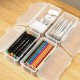 4pcs Large Clear Plastic Storage Boxes with Hinged Lids Home Office Organization
