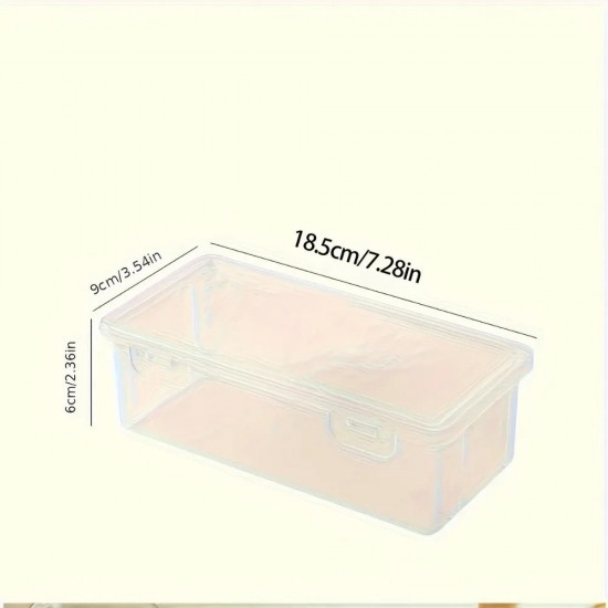 4pcs Large Clear Plastic Storage Boxes with Hinged Lids Home Office Organization