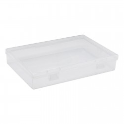 Clear Plastic Storage Container Boxes Box Hinged Lid DIY Arts Crafts Markers Pen