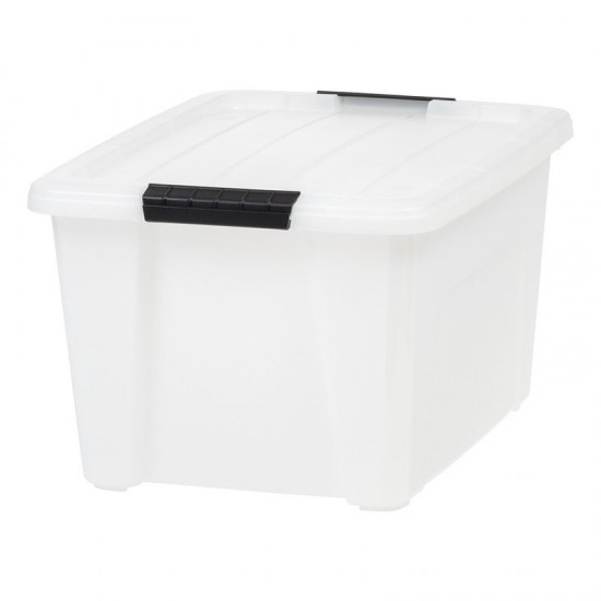 Stackable Storage Bins W/ Lids Durable Plastic Containers Easy Organizing New