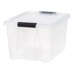 Stackable Modular Storage Bin W/ Latching Buckles & Built-In Handle Organizing