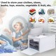3Pcs 30 QT Large Stackable Storage Bins with Lid, Plastic Closet Organizer