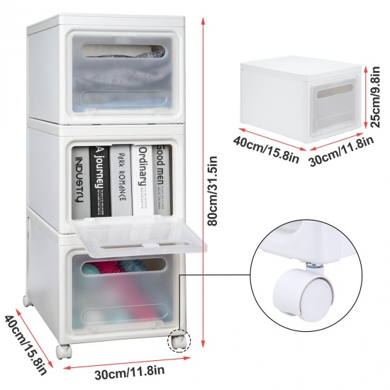 3Pcs 30 QT Large Stackable Storage Bins with Lid, Plastic Closet Organizer