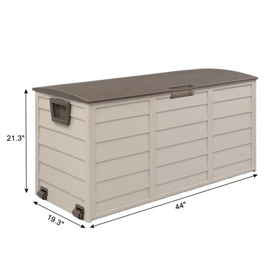 75 GAL UV Resistant Resin Deck Outdoor Garden Storage Box for Patio Cushions Tool