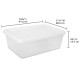 (4) 12 Quart Storage Boxes, Clear Plastic Storage Bin with Snap-On Lid, White Style 0586